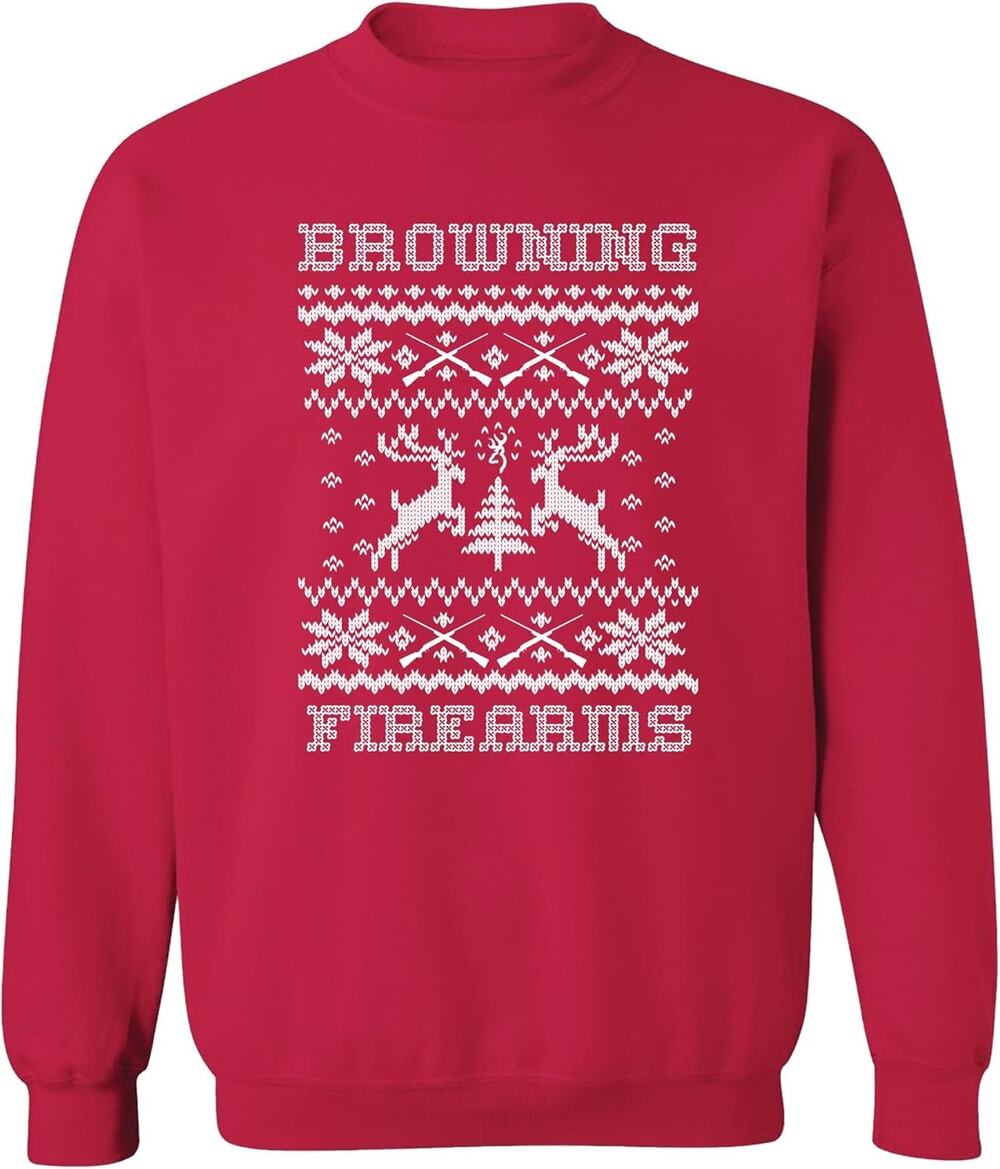 NEW! Browning Firearms Snowflake Christmas Sweatshirt